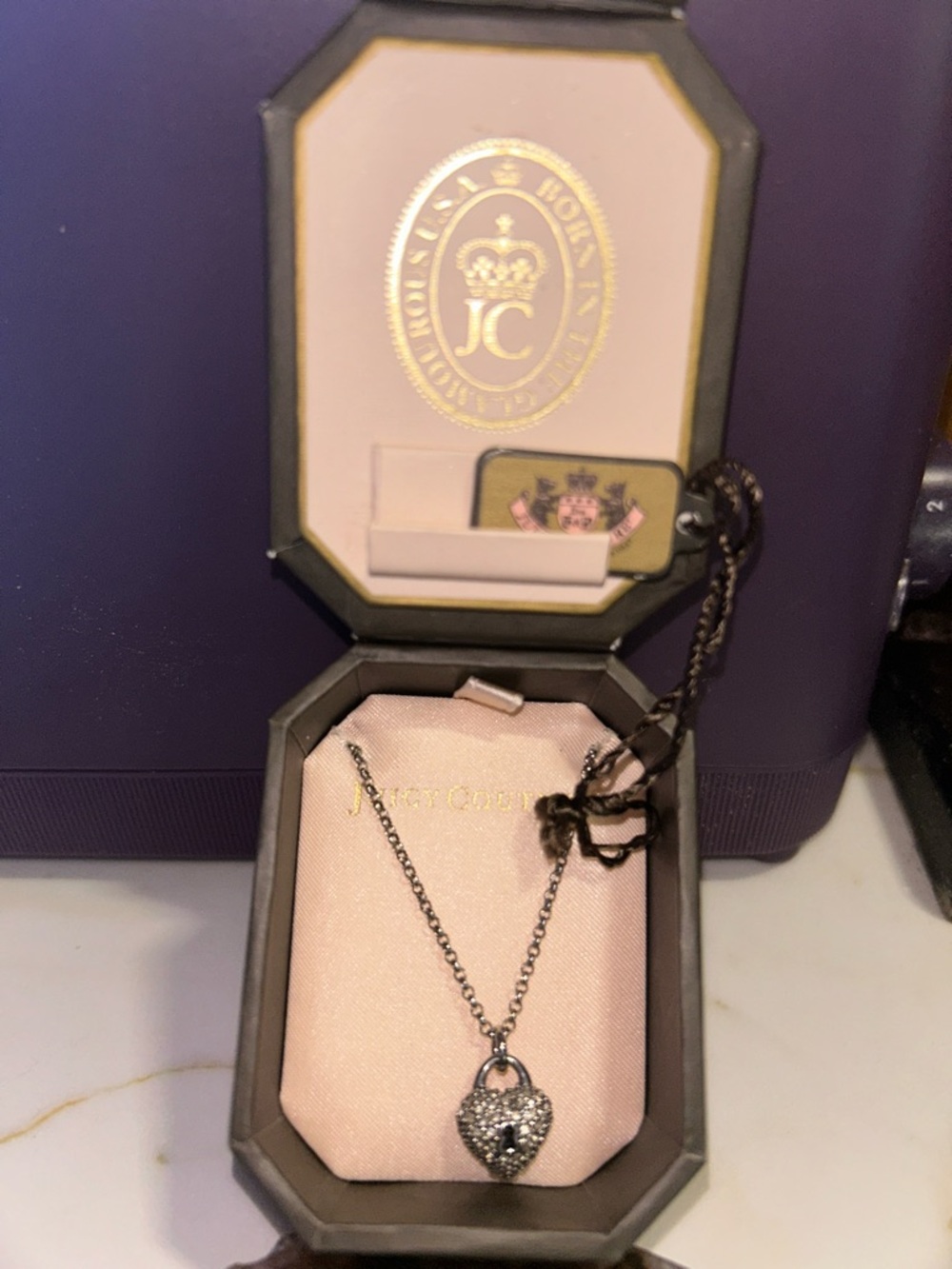 Juicy Couture vintage heart charm necklace